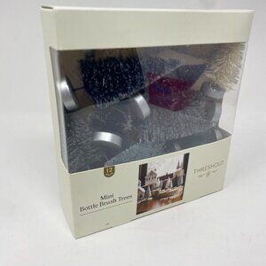 Target Threshold™ Christmas Set of 12 Mini Bottle Brush Trees Decor Grey Silver